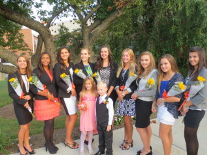 Homecoming Court 2014 from left:  Emma Blasser, Tagan Lehr, Karlee Wasilewski, Heather Ramp, Evy Koutsokostas, Alexandra Cologer, Camilla Grunauer, and Meghan Sauder.  The Princess and Prince are Lydia Powers and Tate Greenplate.