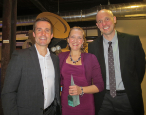 York Suburban High School art teacher with Matthew Clay-Robison, left, and Ken Osowski at the YorkArts Awards program.