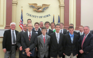 The York County Commissioners presented a proclamation to the team and coaches for their accomplishment.