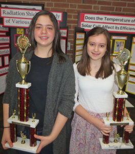 Zoe Prats, left, and won top awards at York County Science and Engineering Fair.