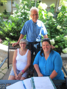 Bill Cooley, a member of the York Suburban Class of 1962 is shown with Karen Evans (left) Vice President of the York Suburban Dollars  for Scholars program, and Stephanie Sullivan, President of the organization