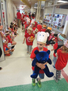 Teddy Bear Parade at Yorkshire Elementary School.
