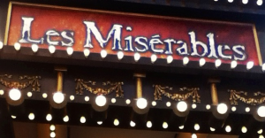 Advertisements for "Les Miserables" were located all over the Big Apple-especially in front of the theaters on Broadway. Photo by staff reporter 