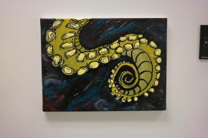 Acrylic painting called Aquatic Midnight by Brady Pappas.  Photo submitted by Brady Pappas